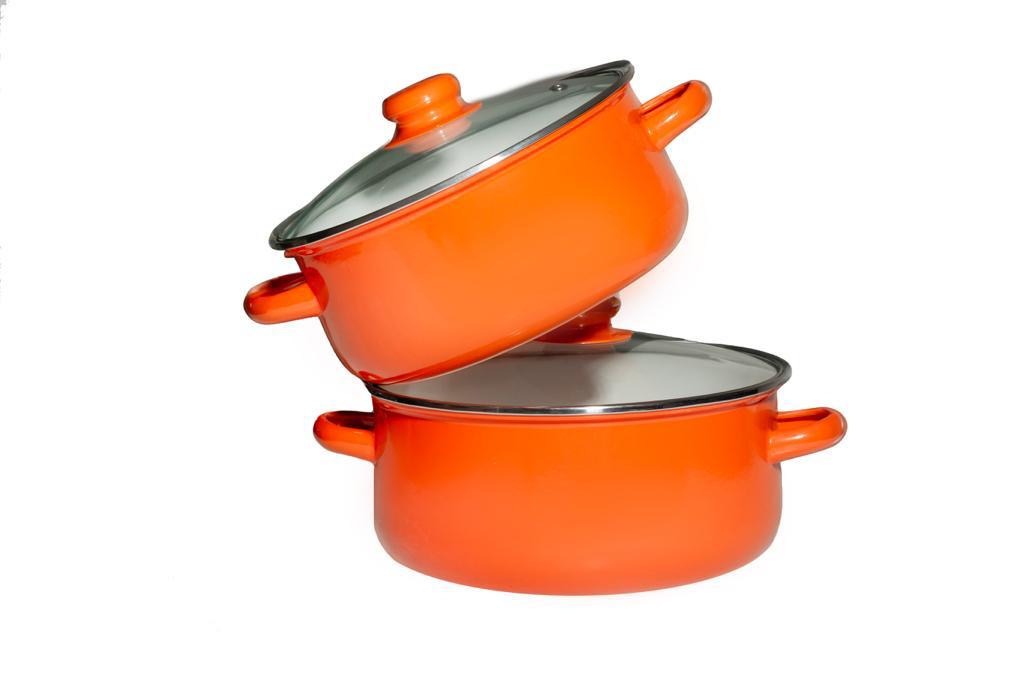 Juego de ollas de acero porcelanizado 2 piezas 22/24 cm Z625 Hot Spot