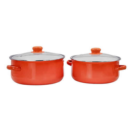 Juego de ollas de acero porcelanizado 2 piezas 22/24 cm Z625 Hot Spot