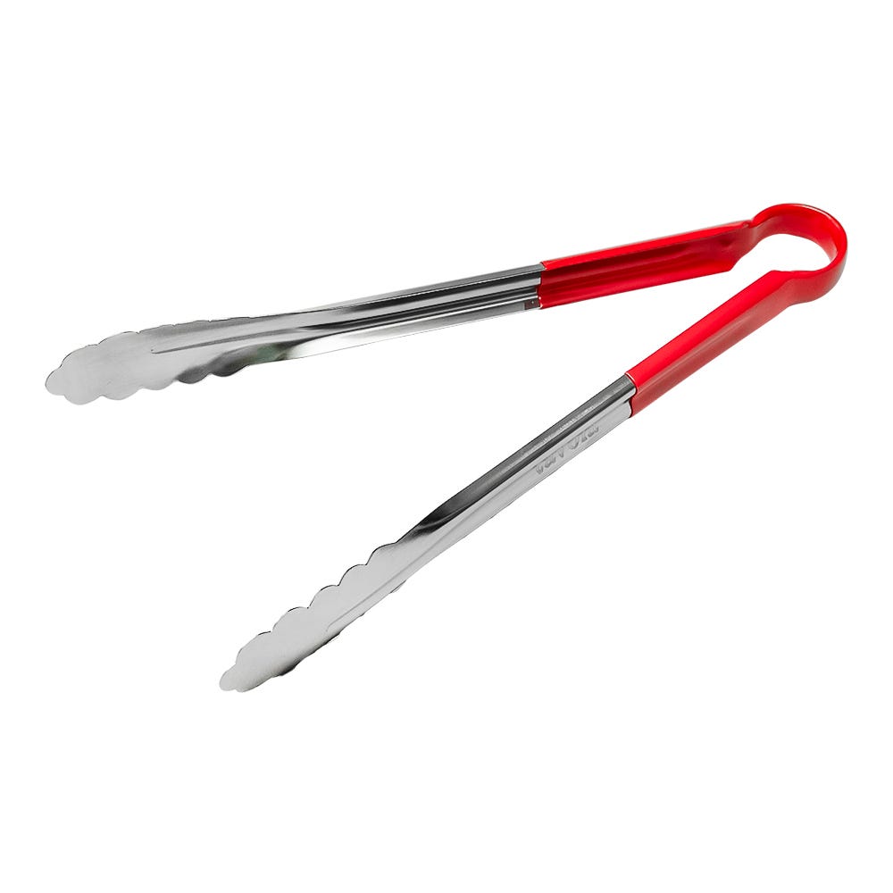 Pinza de acero inoxidable con cubierta de plástico rojo 30.1 cm TAV-12FTPHRED Tåvola