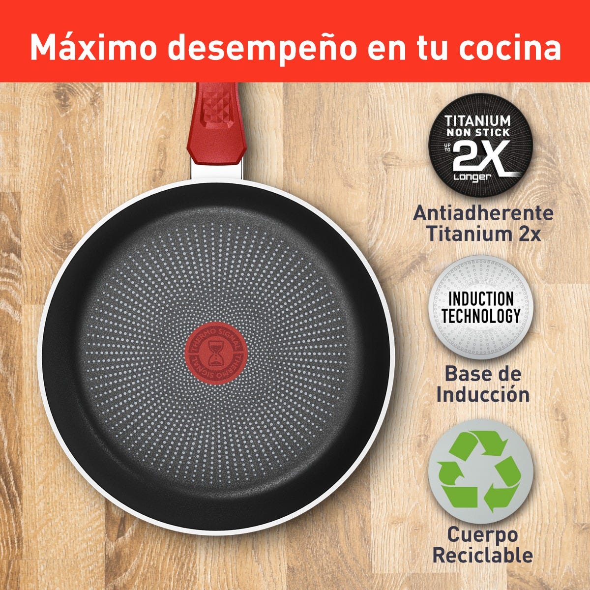 Juego de sartenes de aluminio 20 y 24 cm rojo Dayli Expert T-Fal