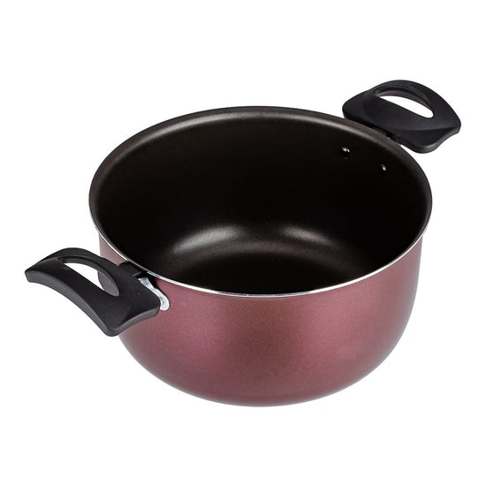 Batería de aluminio 12 piezas Expert Chef morada – olla sin tapa mostrando el interior