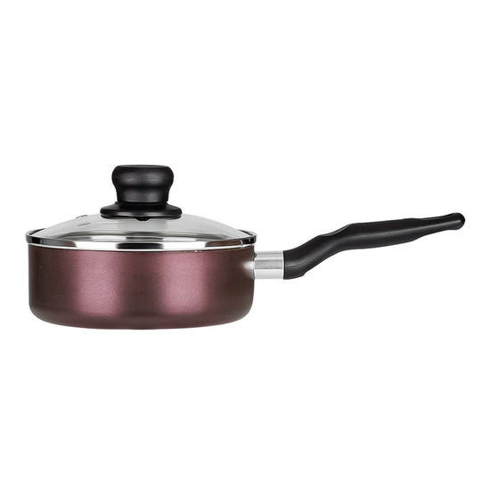 Batería de aluminio 12 piezas Expert Chef morada – cacerola con mango y tapa de vidrio