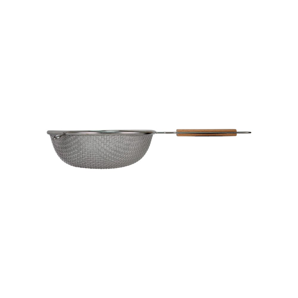 Colador doble malla mango de madera 14 cm