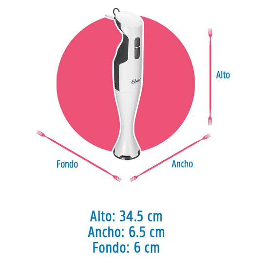 Batidora de inmersión plástico blanca FPSTHB2600 Oster – vista 5