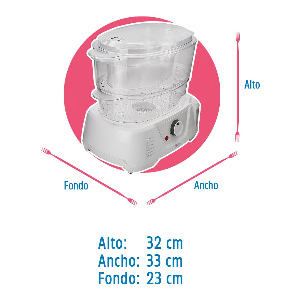 Vaporera de alimentos análoga blanca CKSTST7711-013 Oster