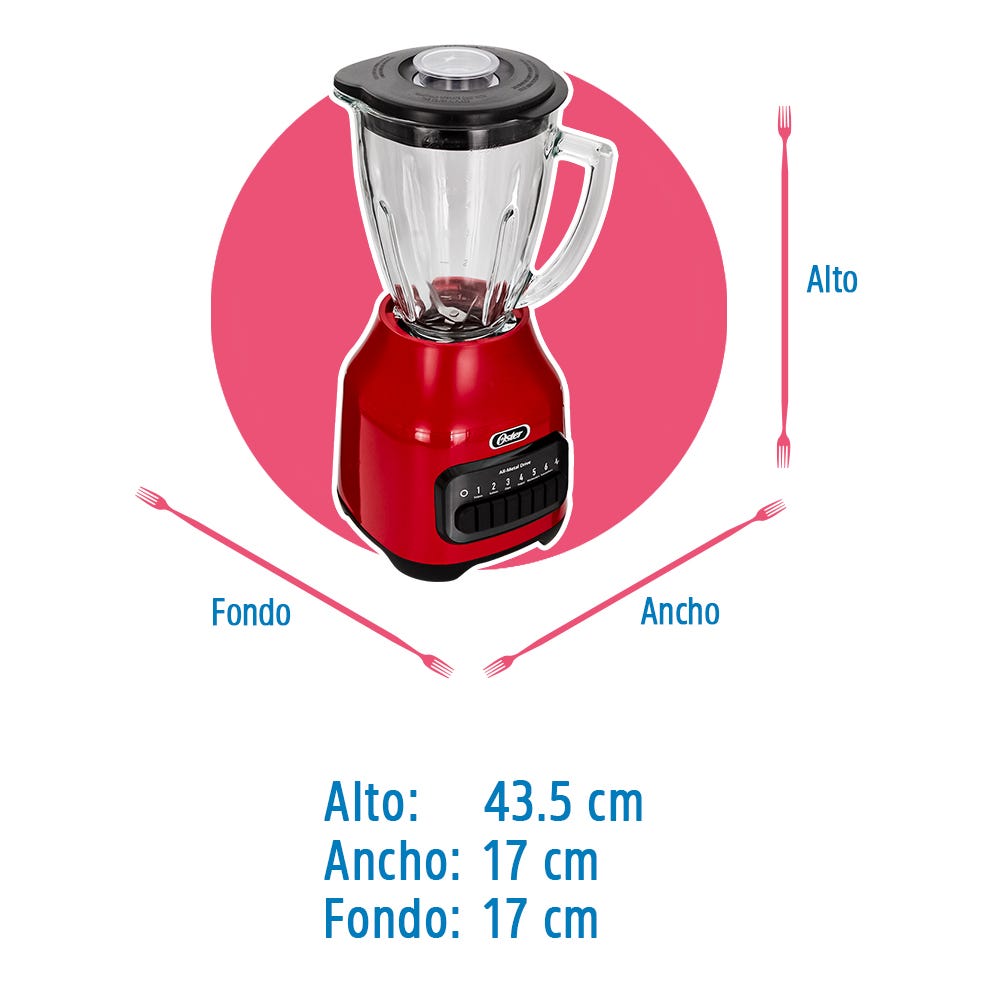 Licuadora plástico vaso de vidro Pyramid BLSTPYG1311NBG-013 Oster