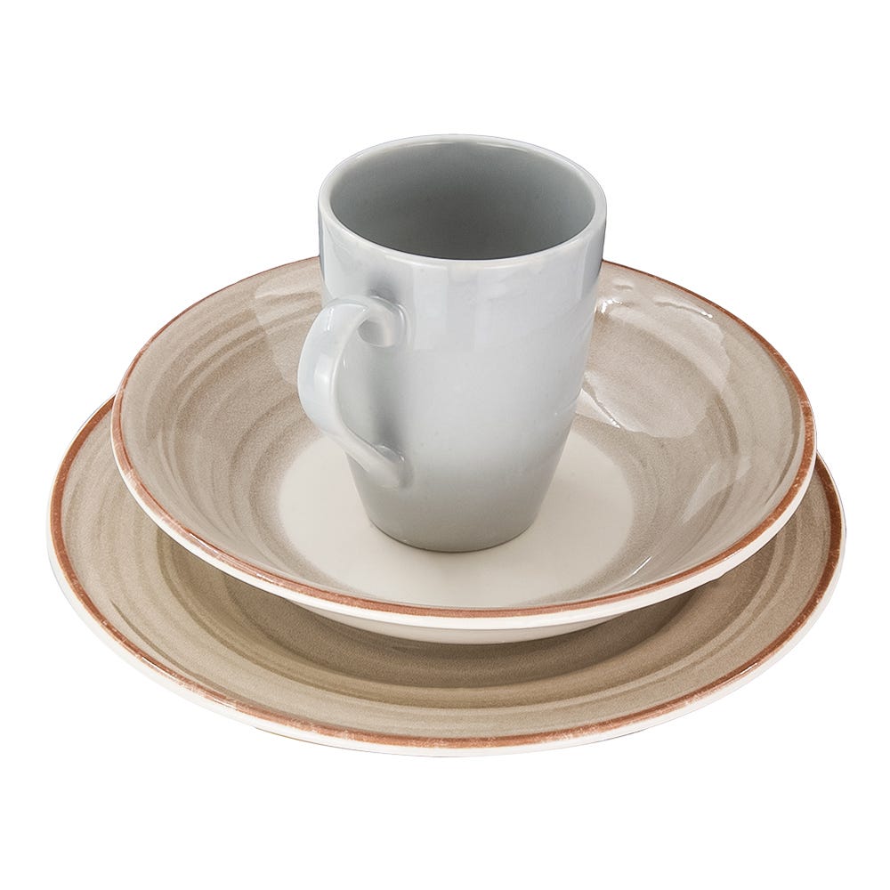 Vajilla de cerámica decorada 9 piezas CASILDA VL195E030109LC Corona
