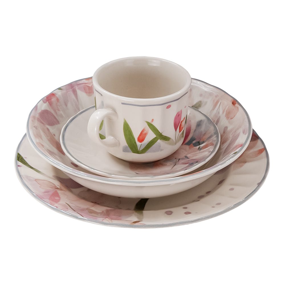 Vajilla de cerámica decorada Arles 16 piezas VL135H040116 Corona