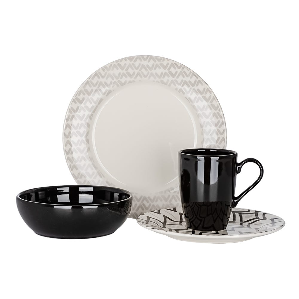 Vajilla de cerámica decorada 16 piezas Dinka VL176E040216 Corona