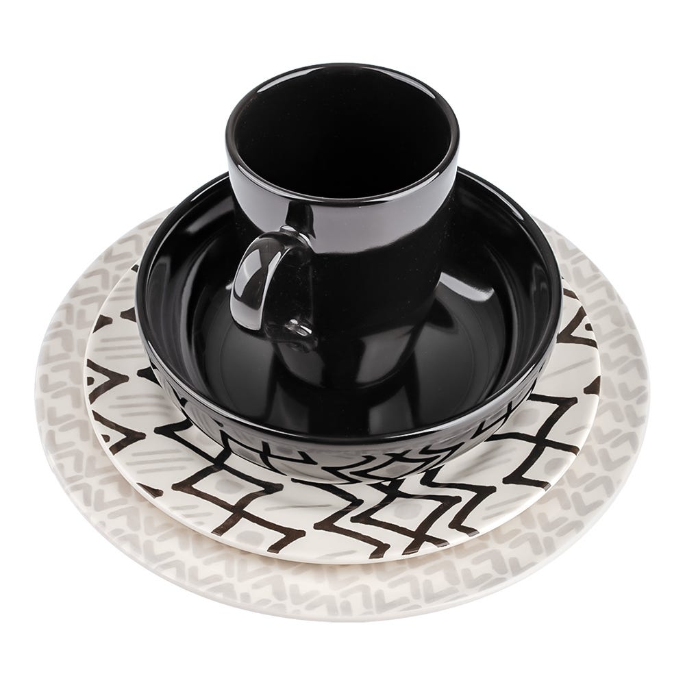 Vajilla de cerámica decorada 16 piezas Dinka VL176E040216 Corona