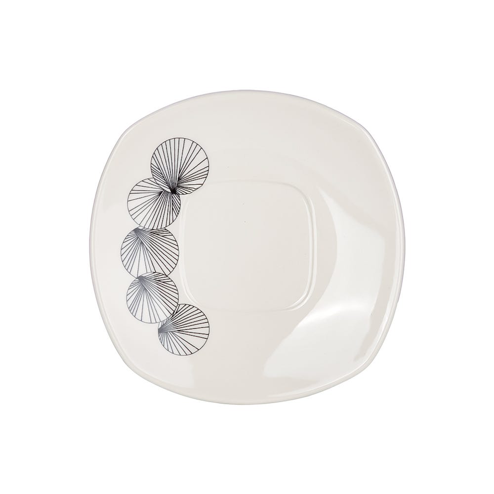 Vajilla cuadrada de cerámica decorada 16 piezas Noa VL139A040316 Corona