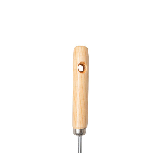 Volteador de acero inoxidable liso con mango de madera chico VAL241 Valery – vista 3