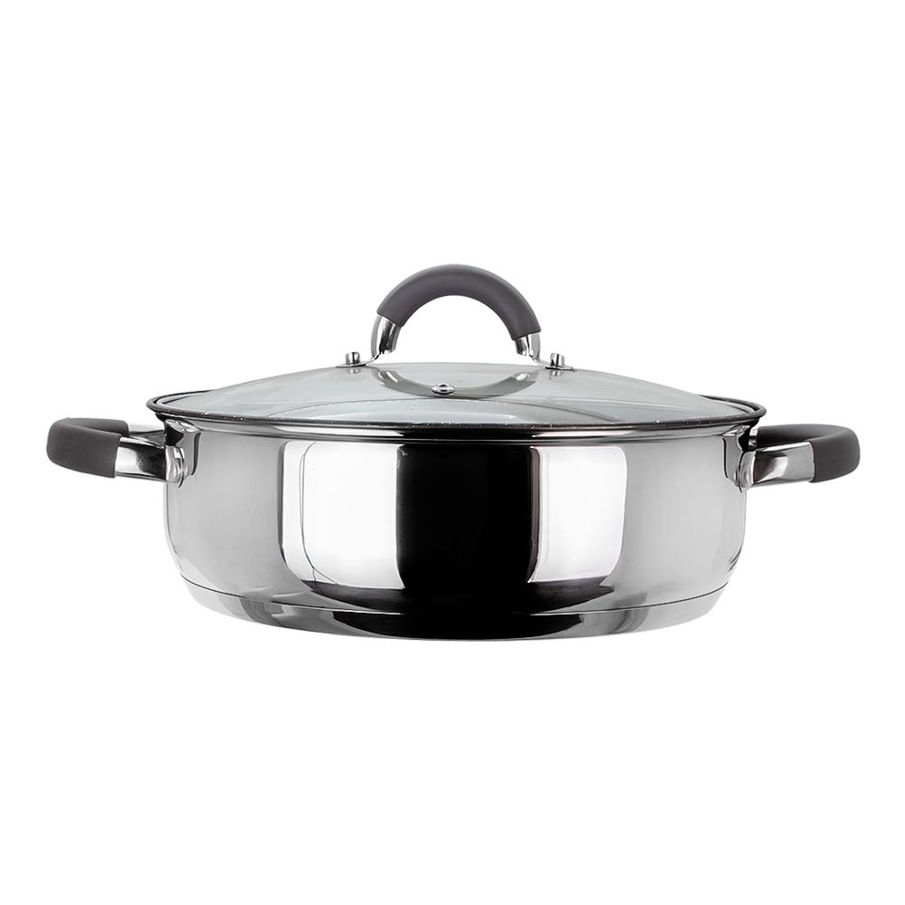 Cacerola de acero inoxidable con antiadherente mármol gris 3.800 litros ATS-127 Qualité