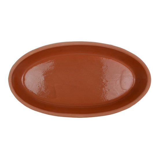 Charola Oval de barro con esmalte en interior para hornear 23 x 13 x 3.5 cm Viapot