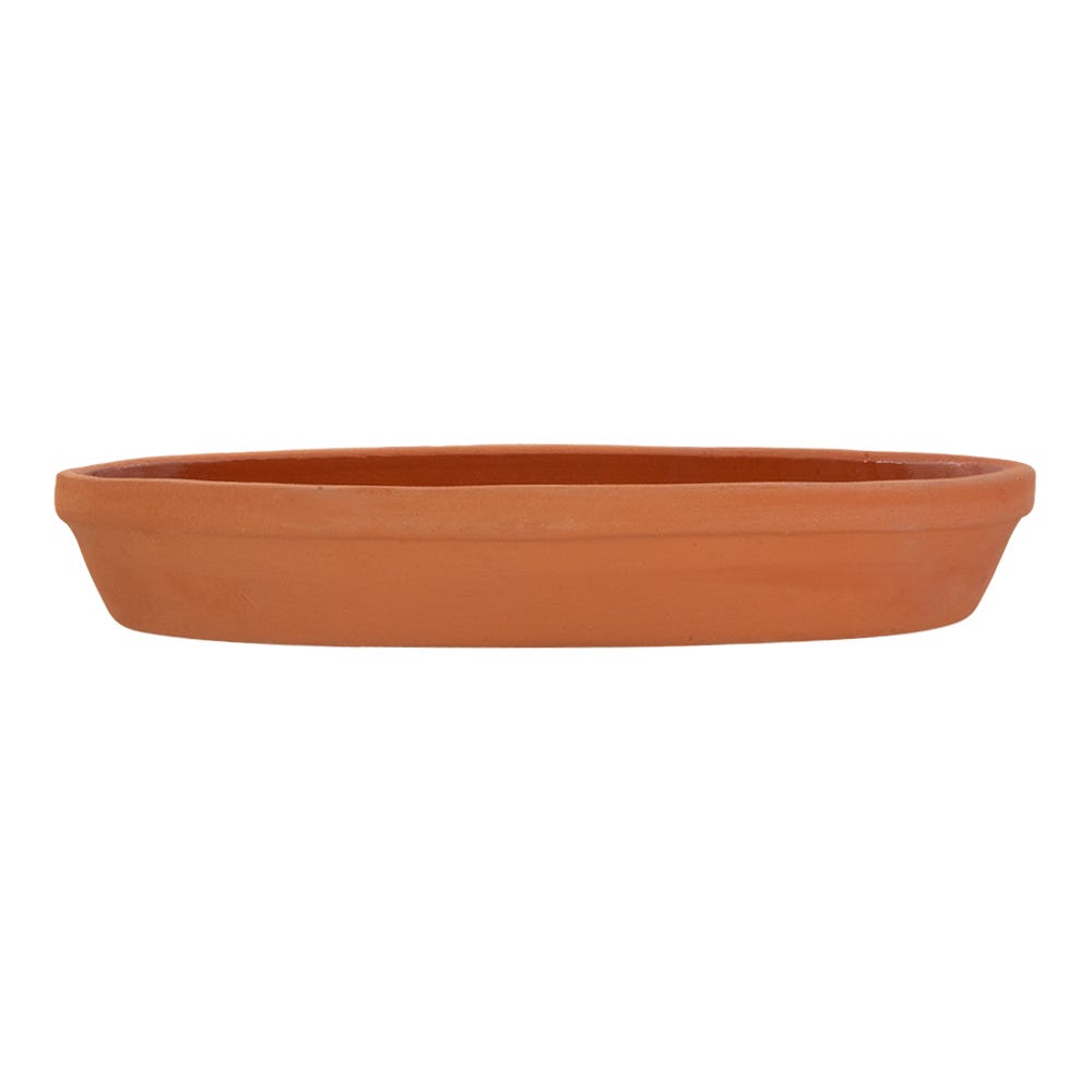 Charola Oval de barro con esmalte en interior para hornear 23 x 13 x 3.5 cm Viapot