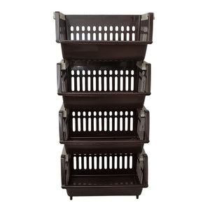 Canasta organizadora de plástico multiusos apilable de 4 niveles 011040-4 Home Pro