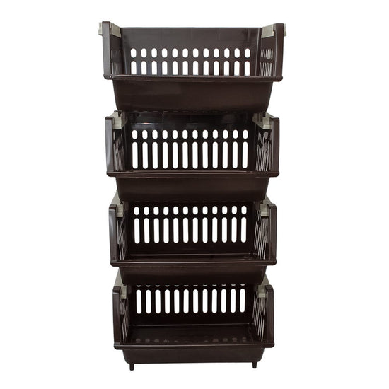 Canasta organizadora de plástico multiusos apilable de 4 niveles 011040-4 Home Pro