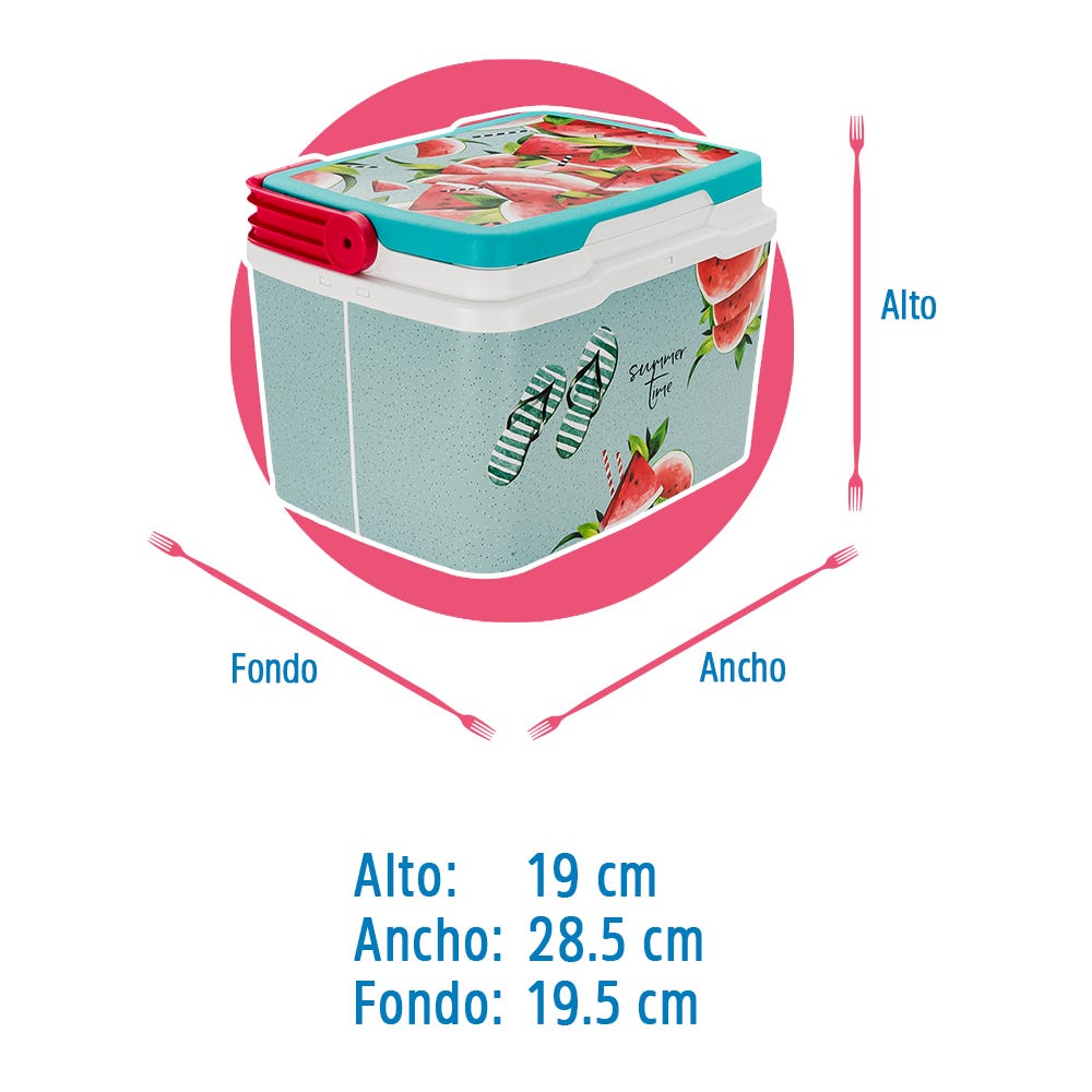 Hielera rígida de plástico decorado frutal de 5 L 34004 Chef Market
