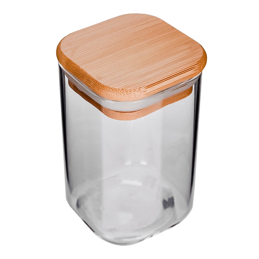 Frasco de vidrio con tapa de bambú 220 ml SG300 Home Sweet Home
