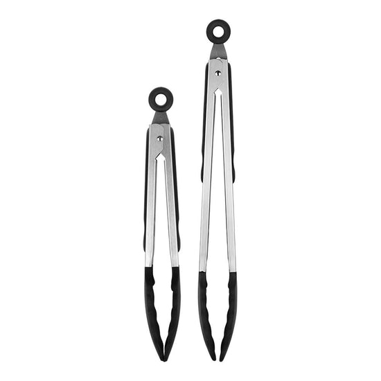 Juego de pinzas de acero inoxidable 24.1 y 34.8 cm Qualité