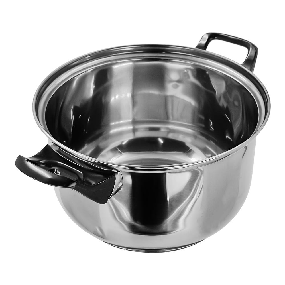 Cacerola de acero inoxidable con tapa de vidrio 2 litros A02 Qualité Basic