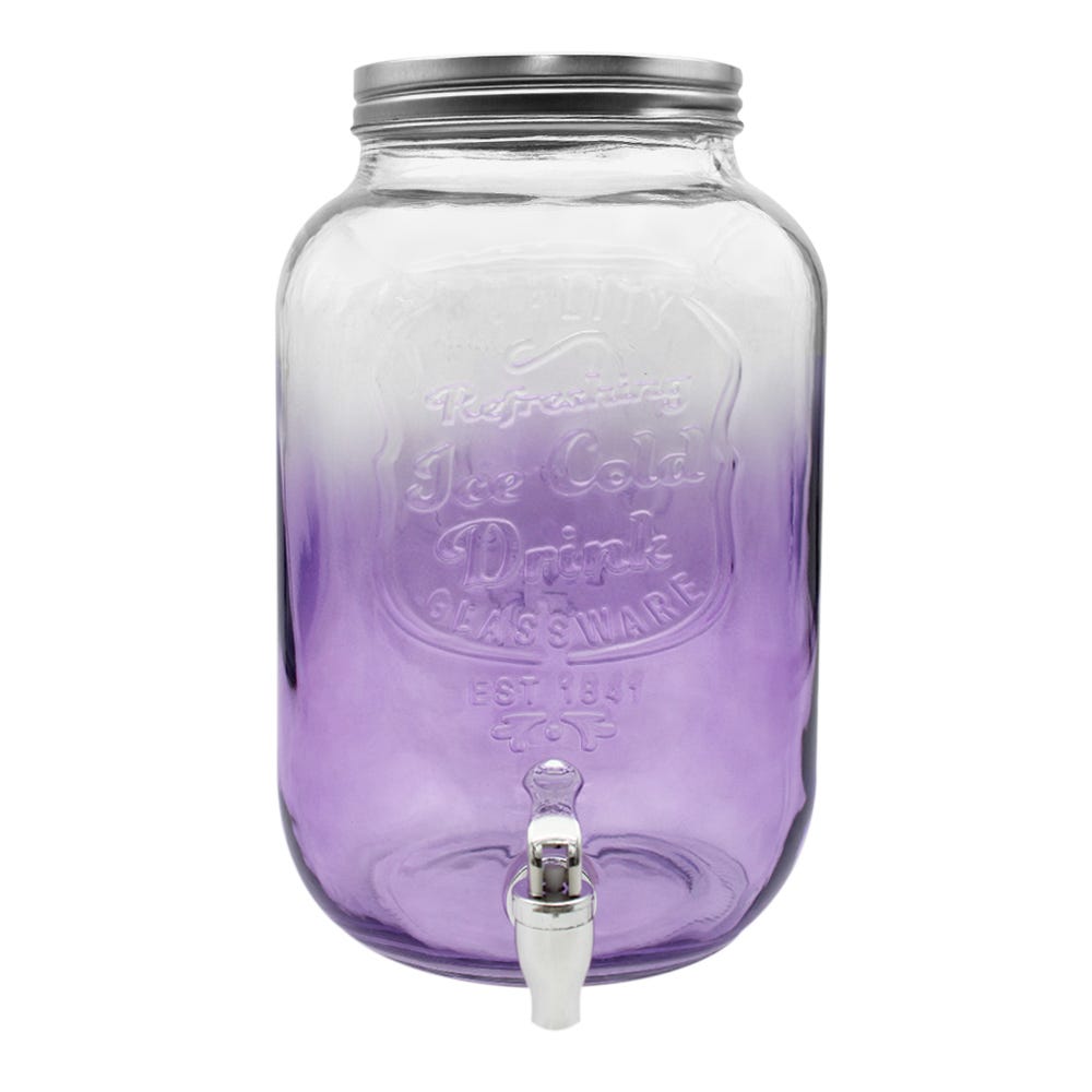 Dispensador de vidrio de agua 8 L con base de color