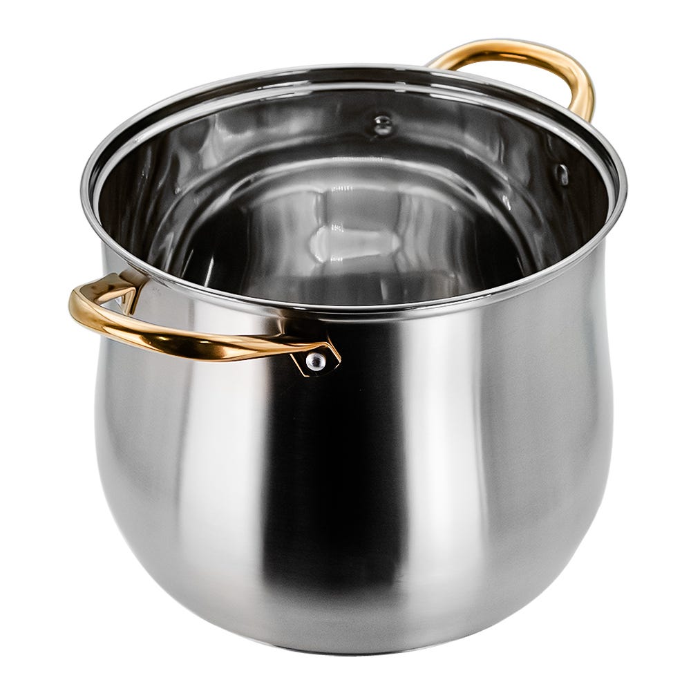 Olla alta de acero inoxidable con tapa de vidrio 7.3 L A05 Qualité Basic