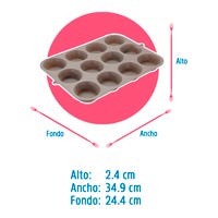 Molde de silicón para 12 panques 75 ml silicón ATS1042 Qualité