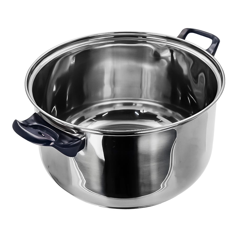 Cacerola de acero inoxidable con tapa de vidrio 5.100 litros azul A04 Qualité