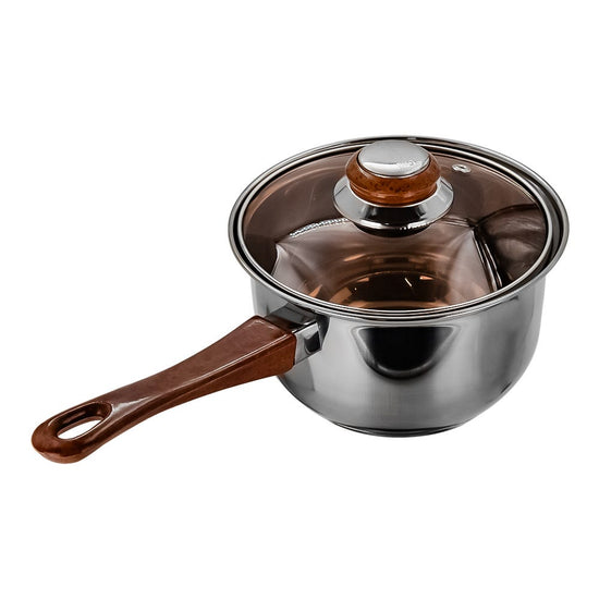 Hervidor de leche de acero inoxidable con tapa de vidrio 1.5 litros marrón A05 Qualité – vista 3