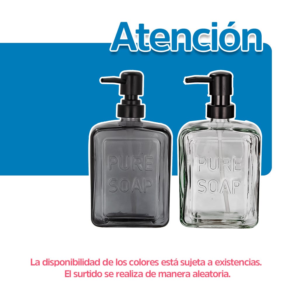 Dosificador de jabón líquido de vidrio 500 ml varios decorados ATALB014 Home Addict