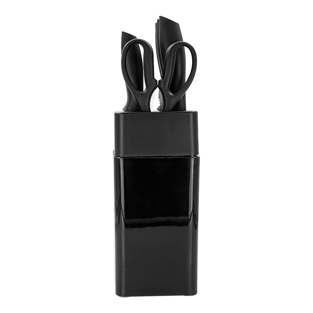 Juego de cuchillos y tijeras con revestimiento antiadherente negro LB-1237 Qualité