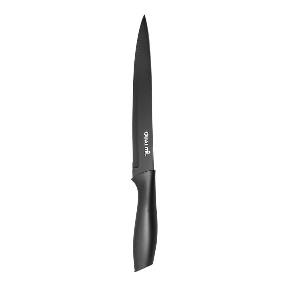 Juego de cuchillos y tijeras con revestimiento antiadherente negro LB-1237 Qualité