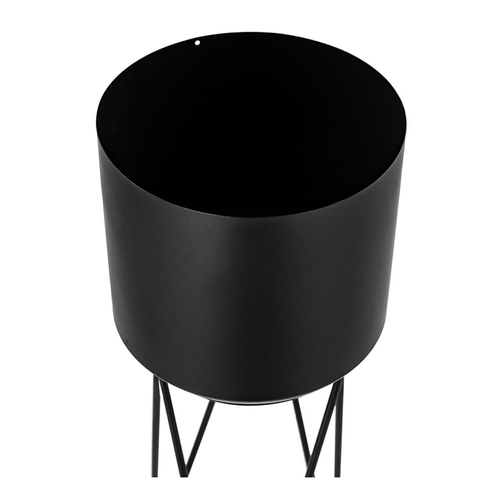 Juego de 2 maceteros de acero inoxidable negro 22871 Qualité