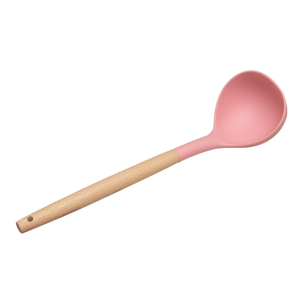 Cucharón de madera y punta de silicón varios colores ATU03C Home Sweet Home