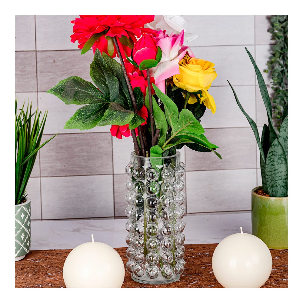 Florero de vidrio 22 x 8.5 cm A6910-600 Home Sweet Home