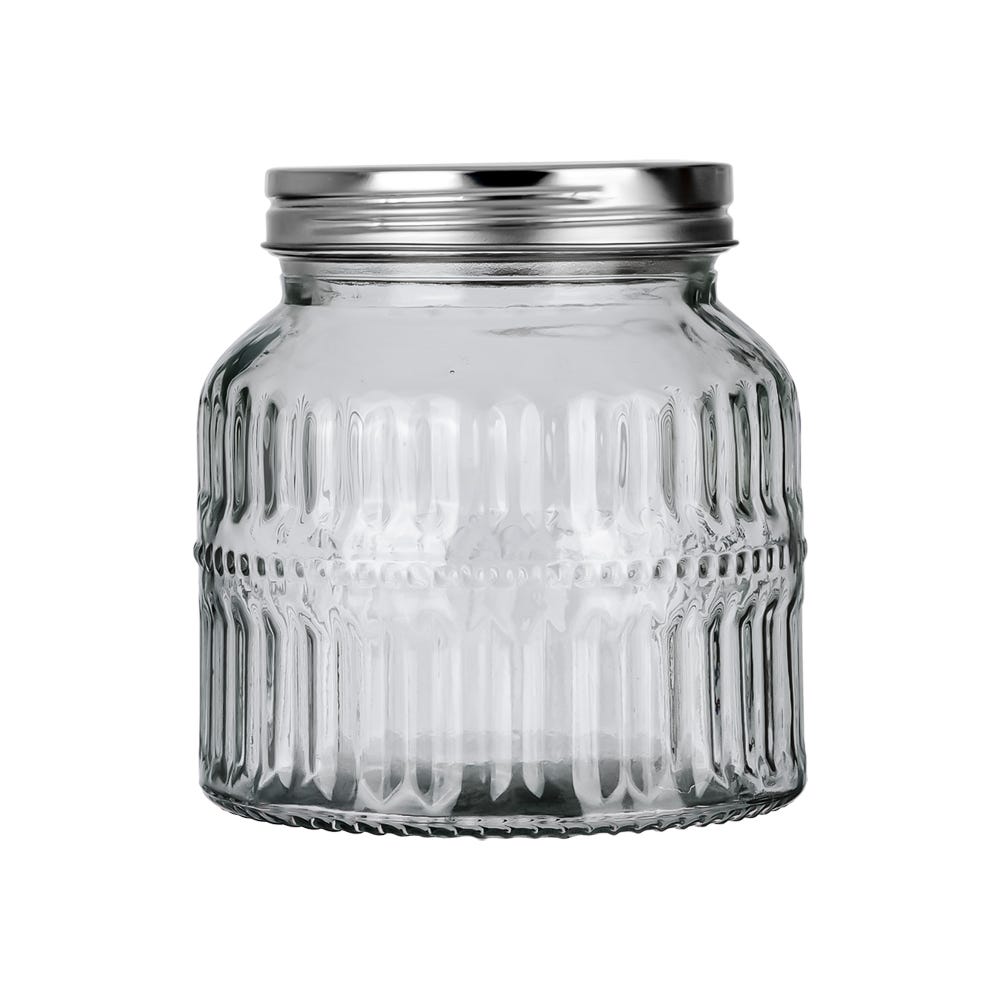 Frasco de vidrio con tapa metálica 600 ml S02-0593-12-AE Home Sweet Home