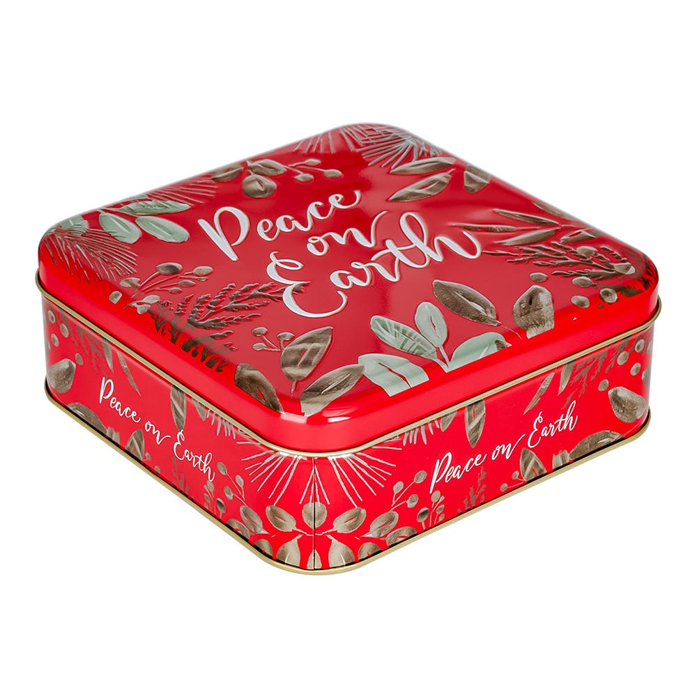 Lata cuadrada decorado navideño XK0214 varios diseños Home Sweet Home