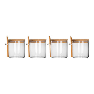 Juego de 4 especieros de vidrio con tapa y cuchara ATN3606 Home Sweet Home