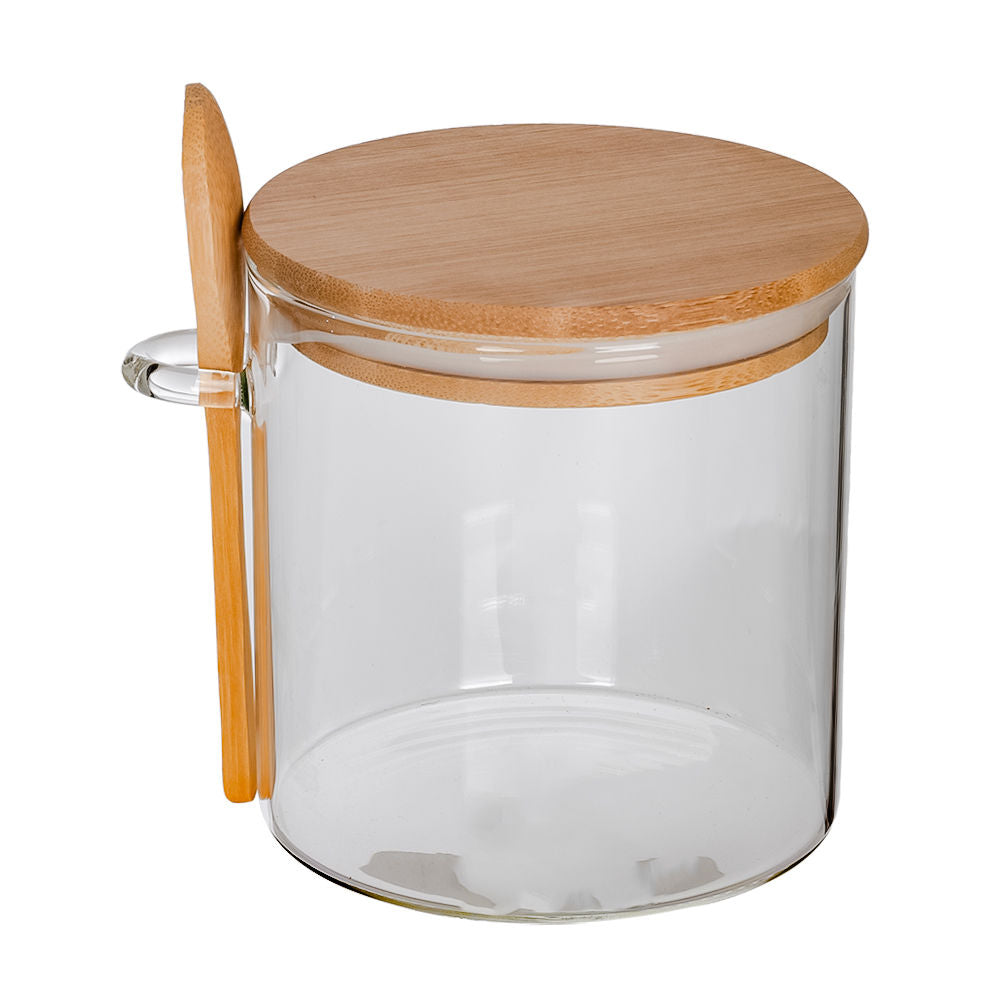 Juego de 4 especieros de vidrio con tapa y cuchara ATN3606 Home Sweet Home