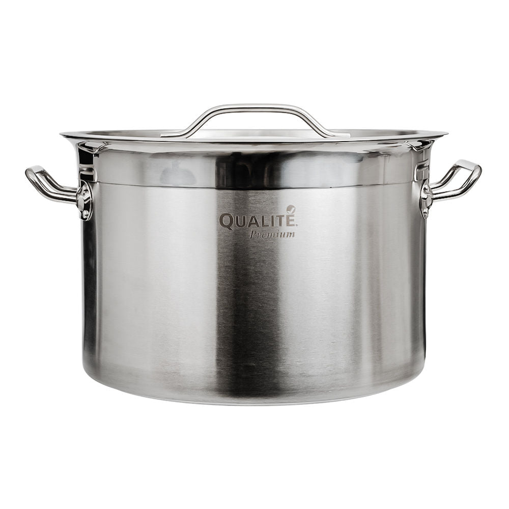 Olla baja con tapa de acero inoxidable 14 L AS064 Qualité Premium
