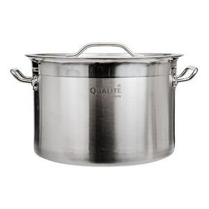 Olla baja con tapa de acero inoxidable 14 L AS064 Qualité Premium