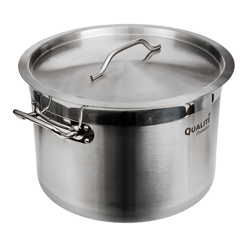 Olla baja con tapa de acero inoxidable 14 L AS064 Qualité Premium