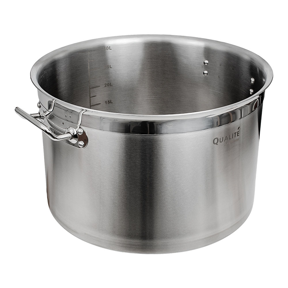 Olla baja con tapa de acero inoxidable 32 L AS065 Qualité Premium