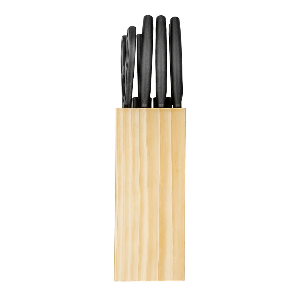 Juego de cuchillos y tijeras con base de madera ATS-1989 Qualité