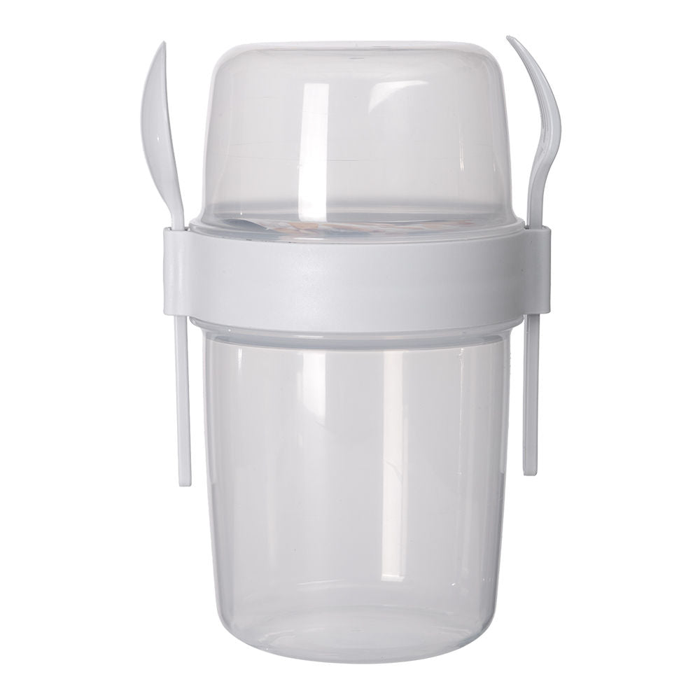 Contenedor doble compartimento con cubiertos 1.1 litros AP-9453 Titiz