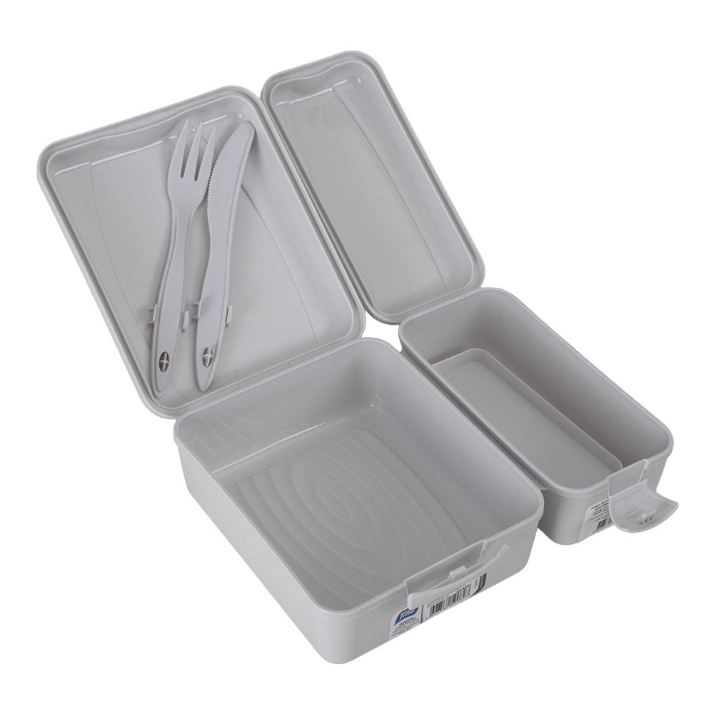 Juego de 2 contenedores de plástico para almuerzo con cubierto AP-9082 Titiz