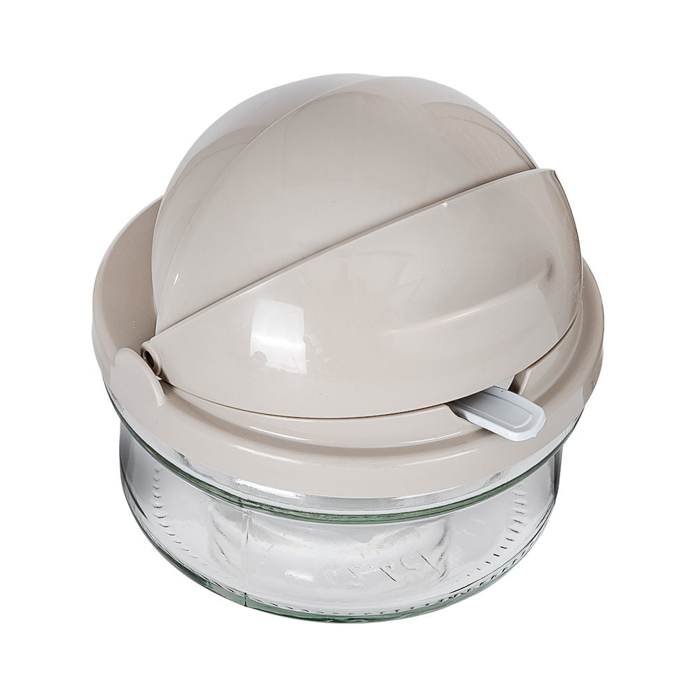 Azucarera de vidrio con tapa y cuchara de plástico KC-302 Titiz