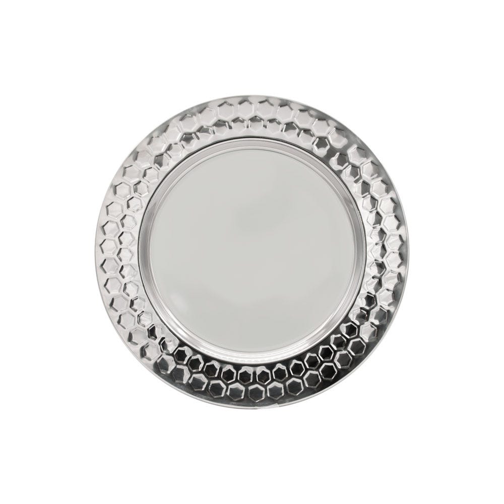 Platón de acero inoxidable diseño diamante 32 cm