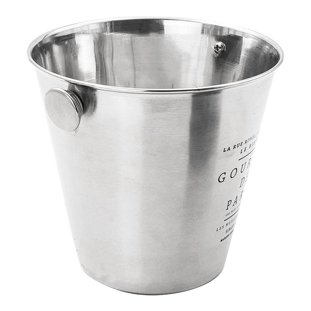 Hielera con perillas y decorado de texto 14 cm de acero inoxidable – vista 3